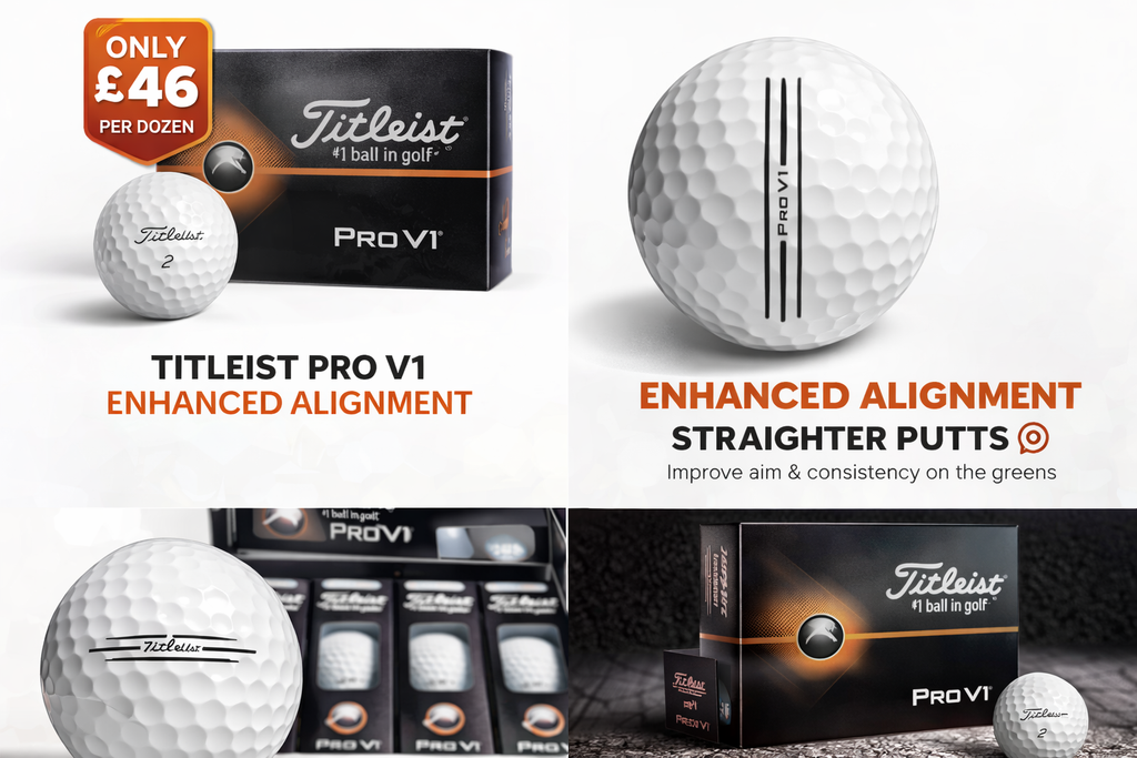 Titleist Pro V1 Golf Balls – Enhanced Alignment | Premium Tour Performance (Dozen)