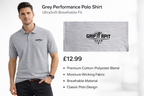 Performance Polo Shirt – UltraSoft Breathable Fit  💰 Price  £12.99  🎨 Available Colours Grey Yellow Teal 📏 Available Sizes  M L XL XXL