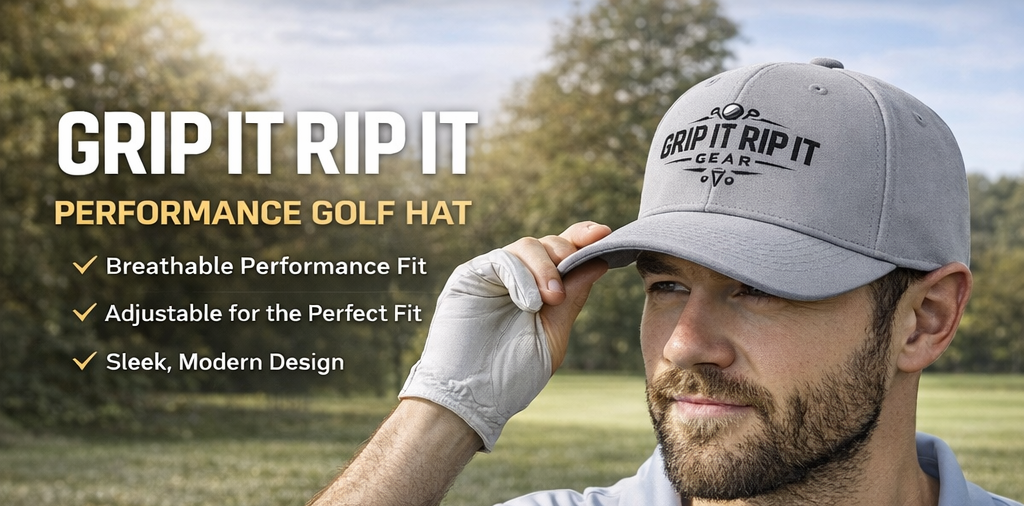 🧢 Grey Golf Hat – “Grip It Rip It” Performance Cap